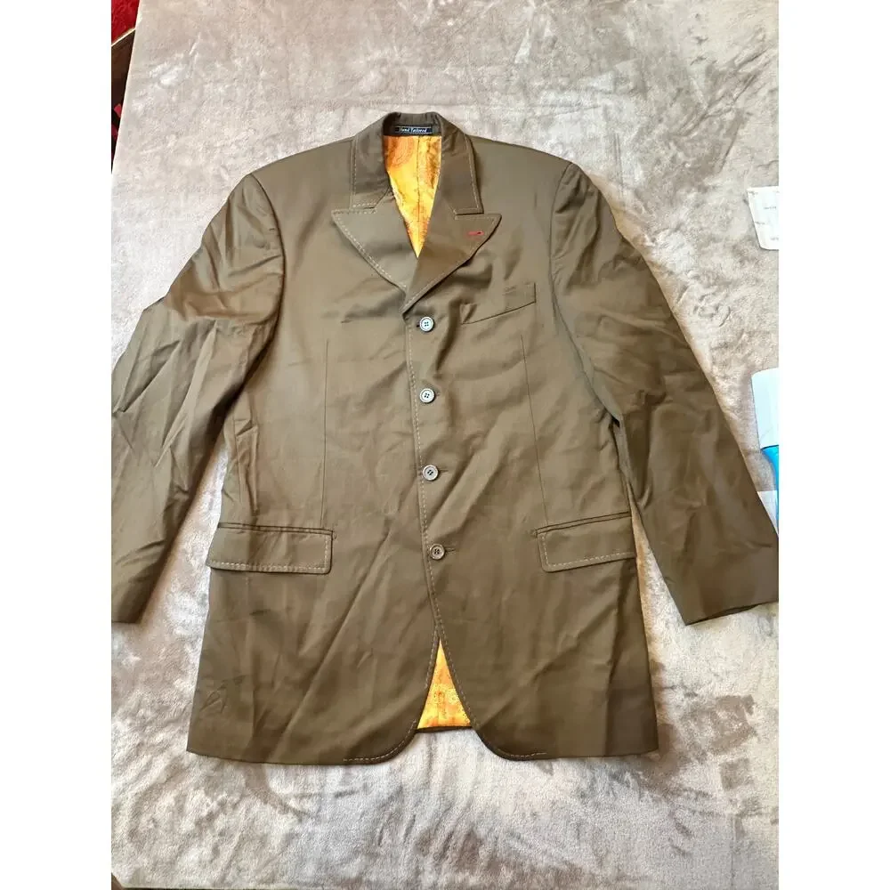 Steve Harvey Code Red 42R Brown Merino Wool Sport Coat Blazer Super 120s